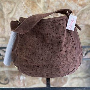 Icing Dark Brown Should Bag with Pointelle Design